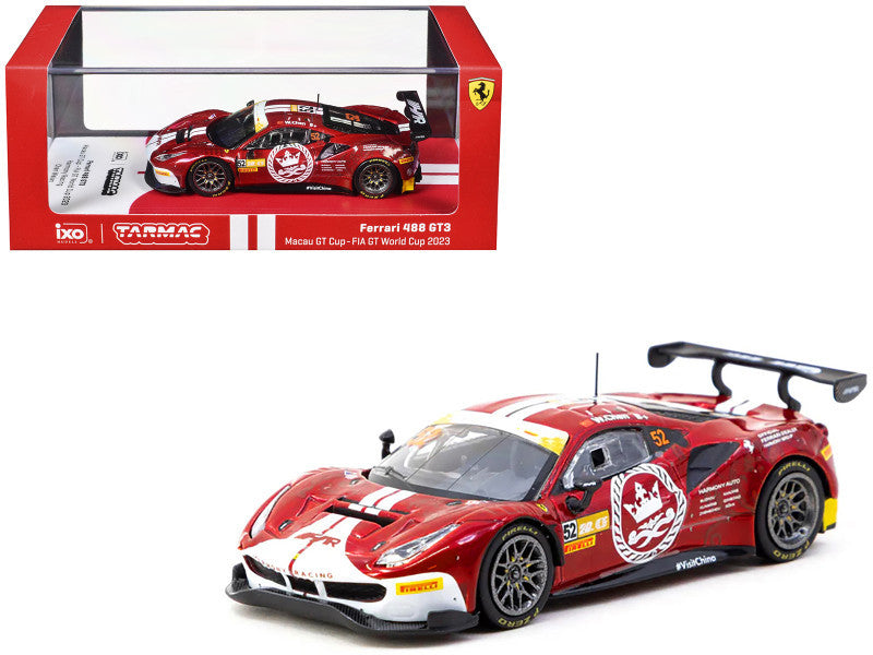 Tarmac Works 1.64 2023 Ferrari 488 GT3 #52 Chen Weian Macau GT Cup FIA GT World Cup 2023 Harmony Racing