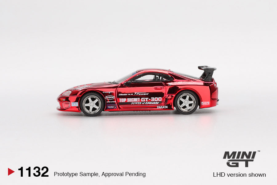 MINI GT TOYOTA SUPRA A80 TOP SECRET GT 300 RED CHROME 2014 # 1132