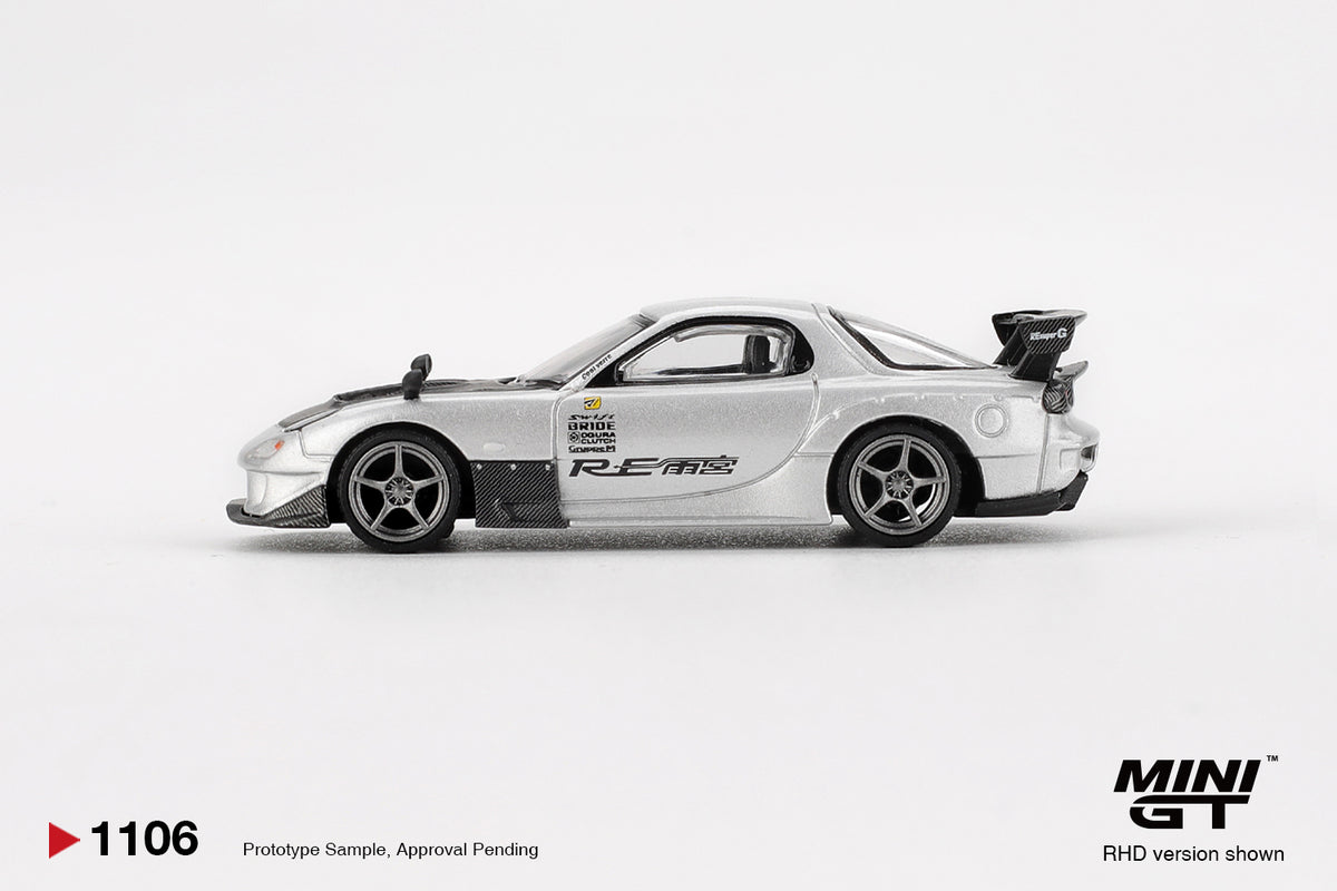MINI GT 2024 Mazda RX7 FD3S Re Amamiya, silver metal # 1106