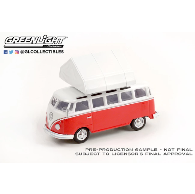 Volkswagen t1 Samba Bus con tienda de campaña (1964) Greenlight 1/64
