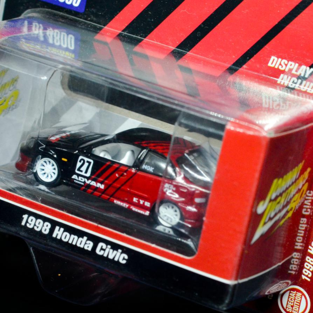 Johnny Lightning Honda Civic Advan Yokohama Rojo y Negro 1/64