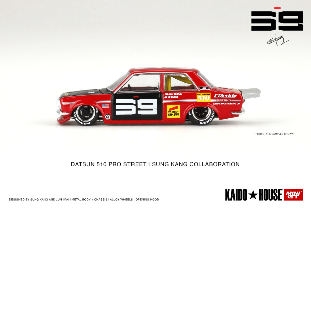 KAIDO HOUSE Datsun Pro Street SK510 Rojo Colaboración Sung Kang # 003 *Pieza antigua,primeros modelos de kaido