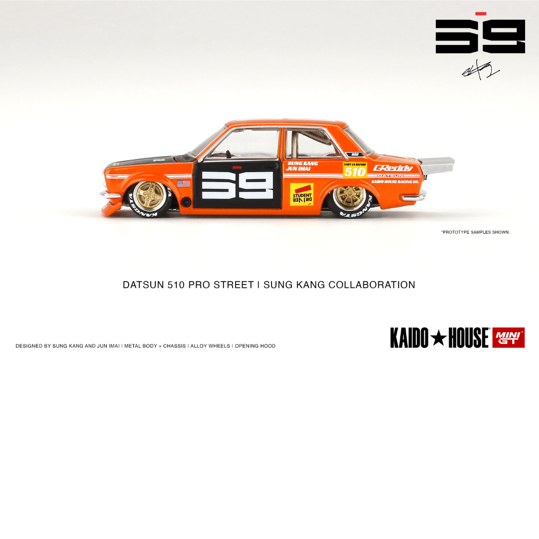 KAIDO HOUSE Datsun Pro Street SK510 Colaboración Sung Kang # 004 Naranja * Pieza antigua, primeros modelos de kaido