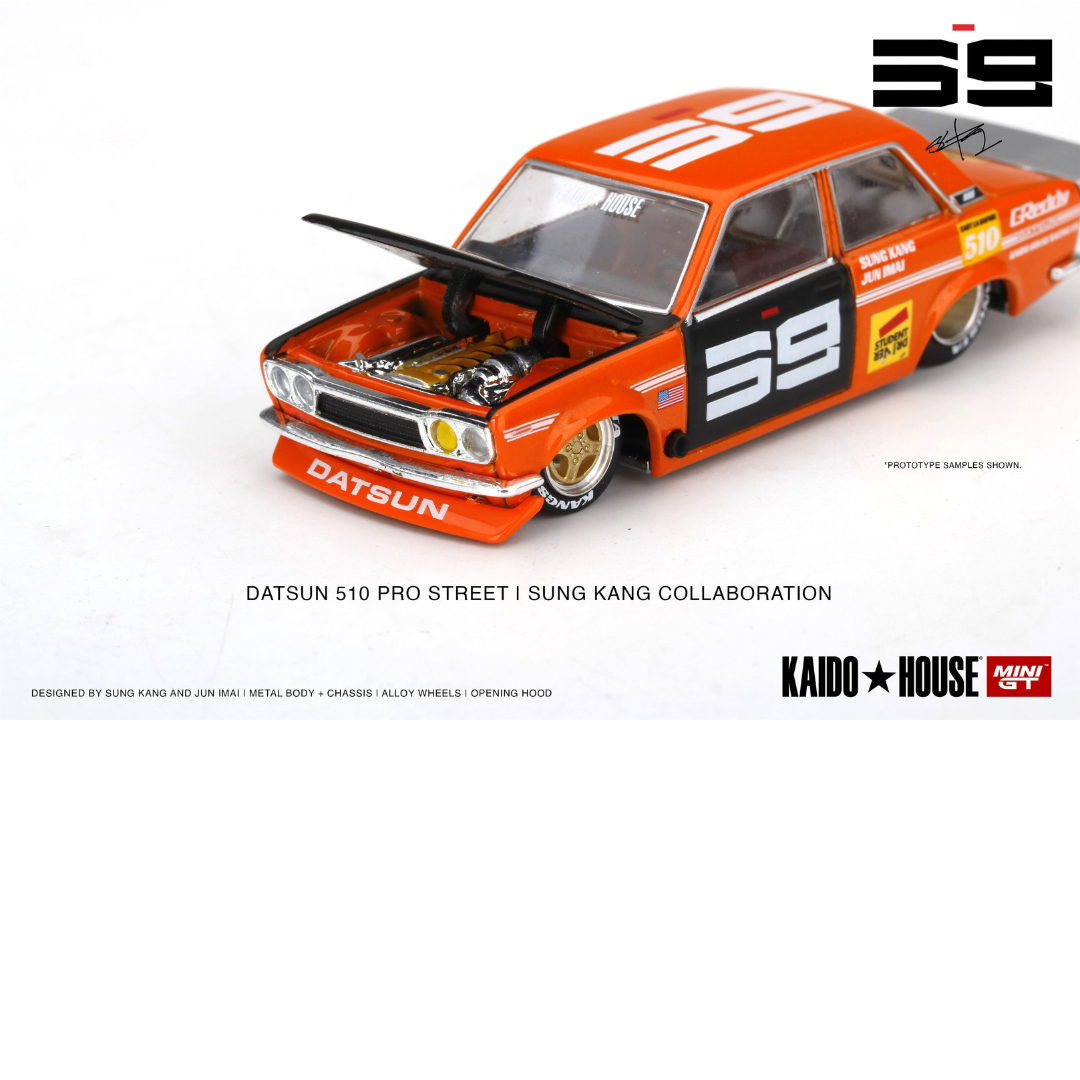 KAIDO HOUSE Datsun Pro Street SK510 Colaboración Sung Kang # 004 Naranja * Pieza antigua, primeros modelos de kaido