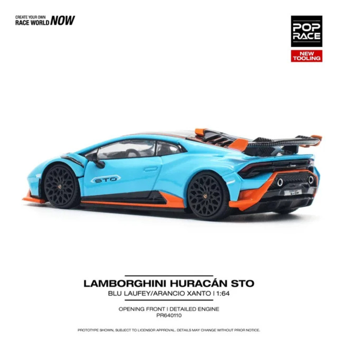 POP RACE Lamborghini Huracan Sto Blue Laufey/Arancio Xantos *** Desmontable