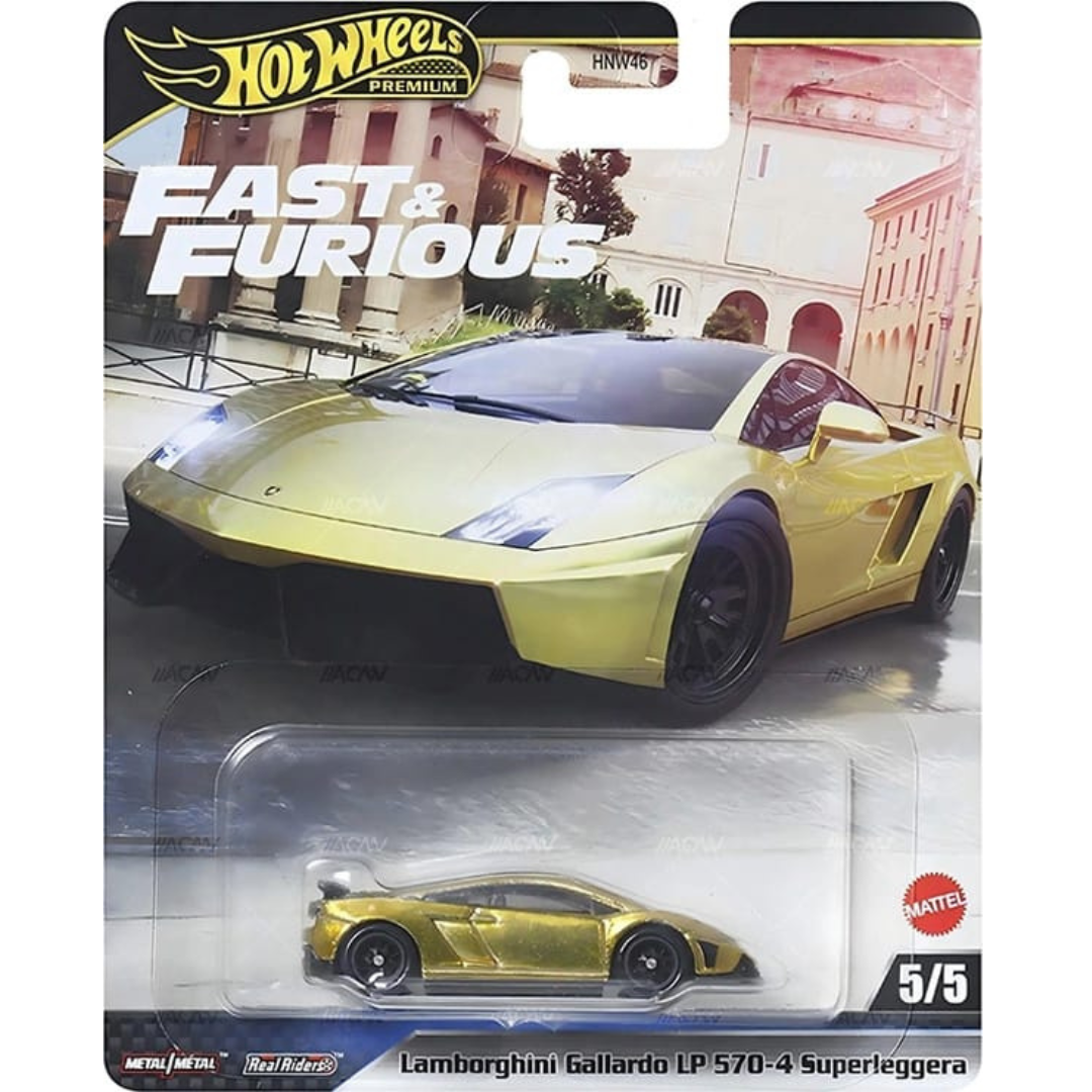 Hot Wheels Premium Fast and Furious Lamborghini Gallardo LP570-4 Superleggera Gold HNW46M