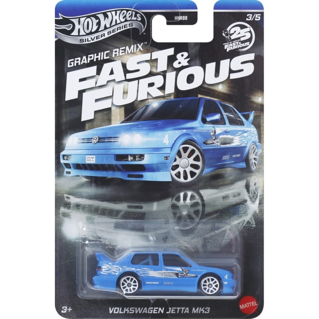 Hot Wheels Volkswagen Jetta MK3 Silver Series Fast And Furious Reverse Mix Basicos HNR88-979L