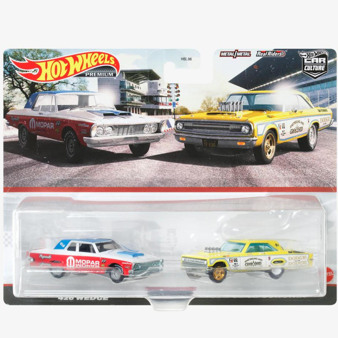 Pack dúo 2 Hot Wheels Premium ´63 Plymouth Belbedere 426 Wedge/´65Dodge Coronet