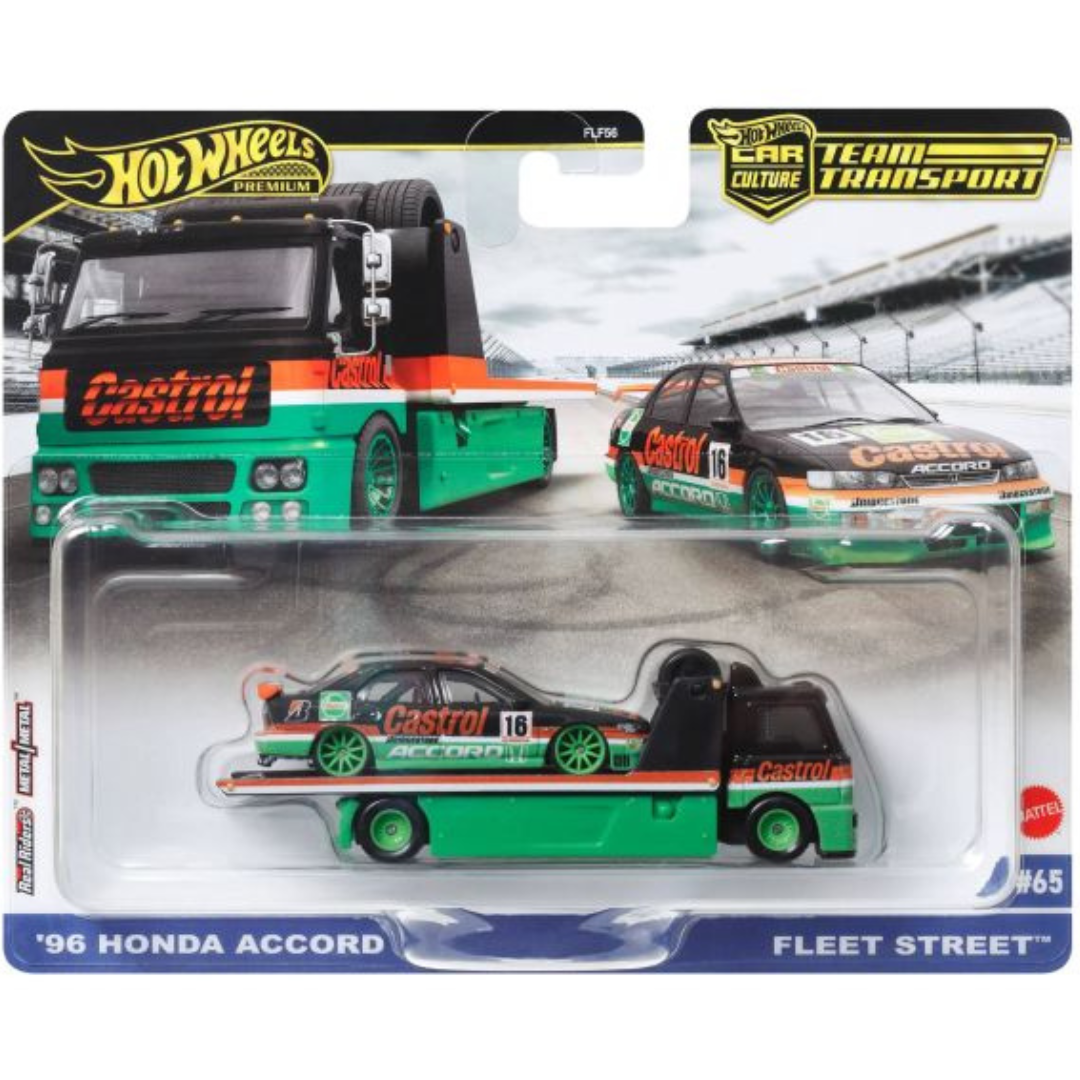 Hot Wheels Premium Team Transport  Fleet Street & 1996 Honda Accord *Castrol* #65