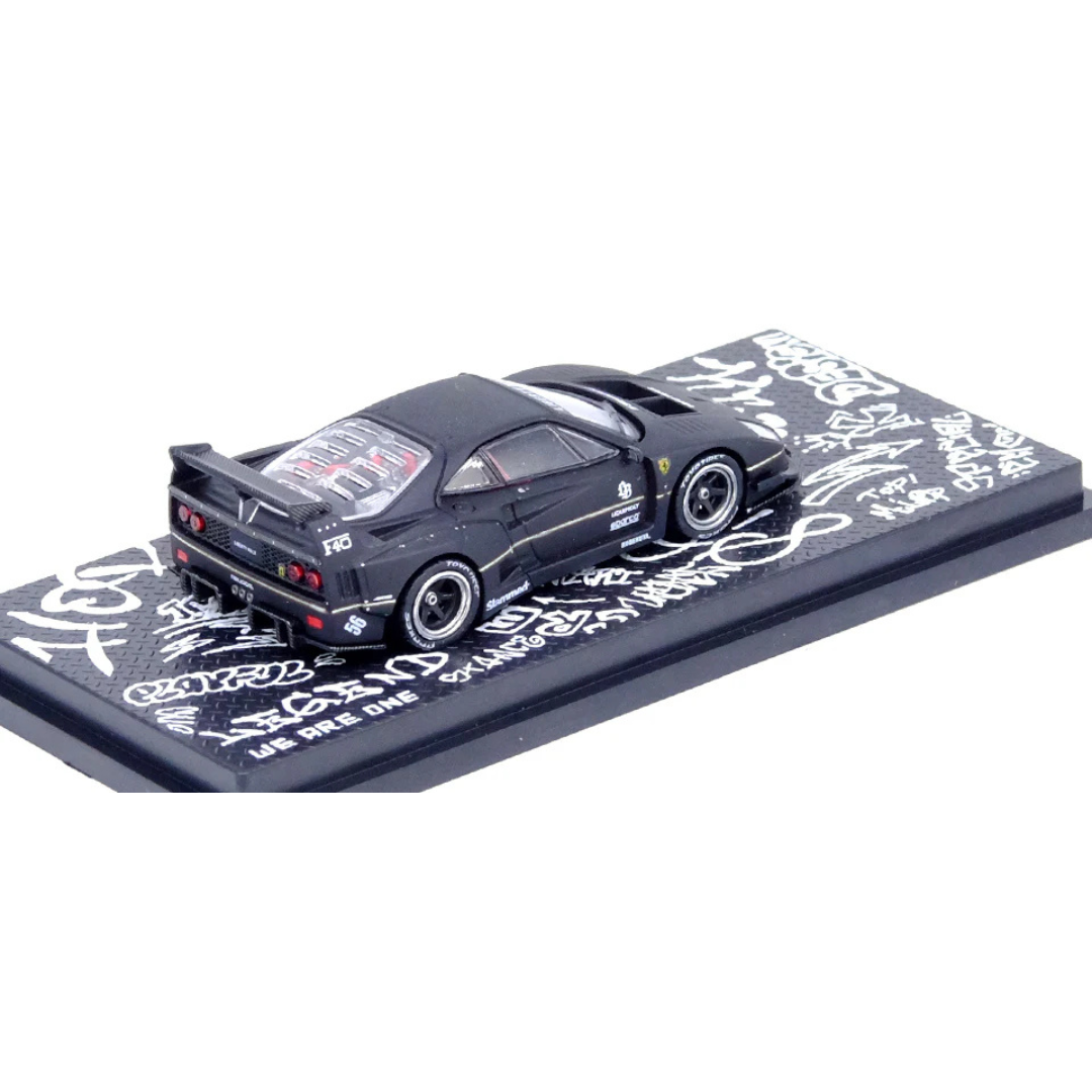 Inno64 Ferrari F40 LBWK Expo Toy Car Salon Hong Kong 2023 Negro Mate 1.64 EDICIÓN ESPECIAL