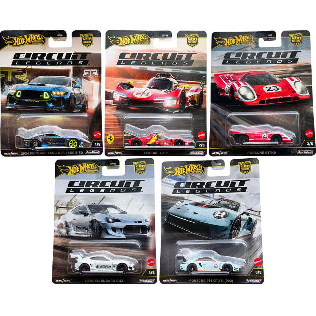 Hot Wheels Premium Circuit Legends Ferrari Serie Completa Pack5 REF 86-K