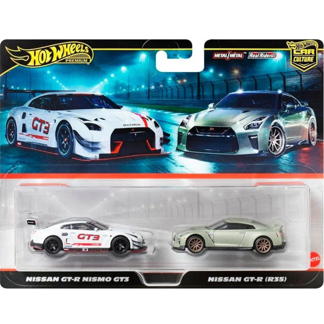 Hot Wheels Premium Pack 2 duo Nissan GTR NISMO GT3 & Nissan GTR R35