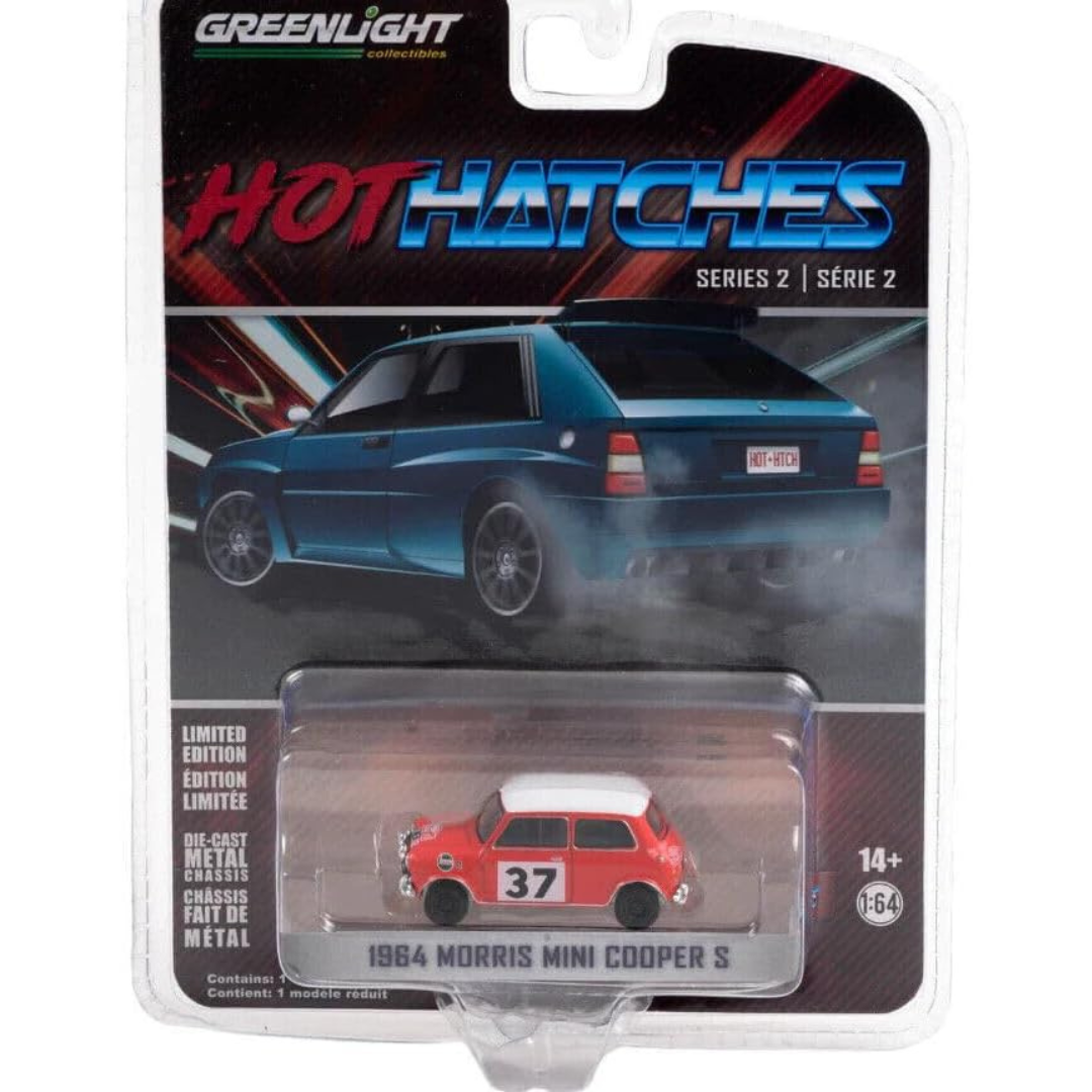 Greenlight 1964 Morris Mini Cooper *Castrol* S Nº37 Hopkirk/Liddon Ganador Rally Monte Carlo "Hot Hatches Series 2" 1/64 63020A
