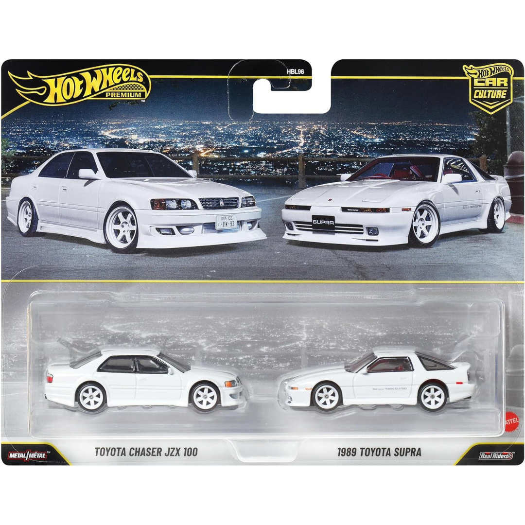 Hot Wheels Premium Pack 2 Duo Toyota Chaser JZX100 + 1989 Toyota Supra
