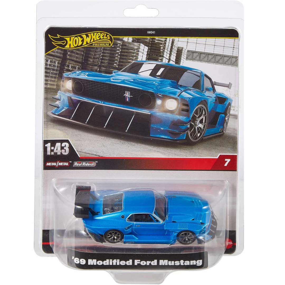 %%% Hot Wheels 1/43 Modified 1969 Ford Mustang (Ford Mad Muscle Mustang) Azul