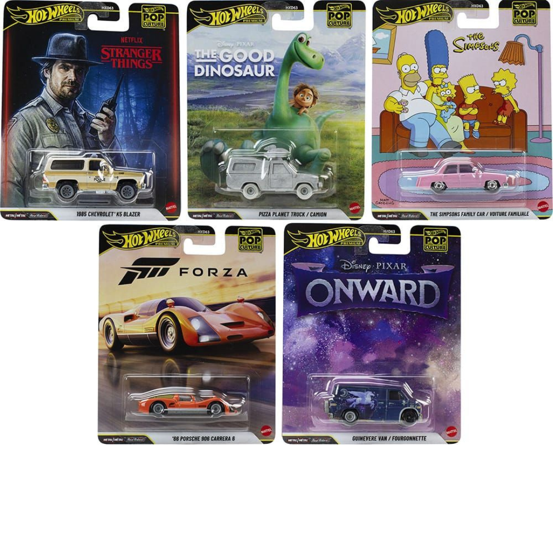 Hot Wheels Premium Pop Culture Serie Completa Blazer Simpsons Dinosaur Onward Porsche 906 HXD63-979S
