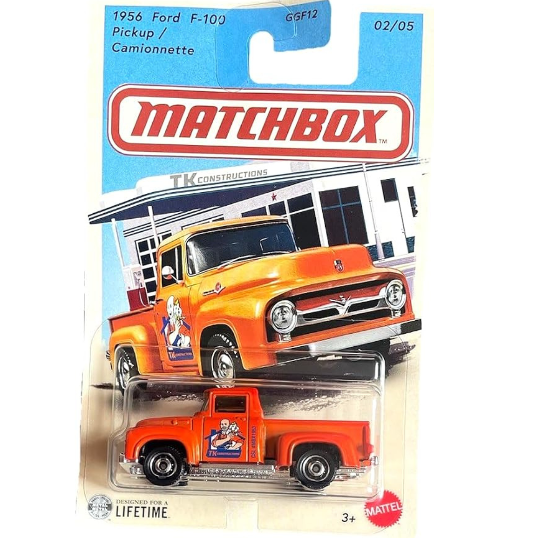 Matchbox 1.64 1956 Ford F100 Pickup Camionnette Orange MBGGF12-969P