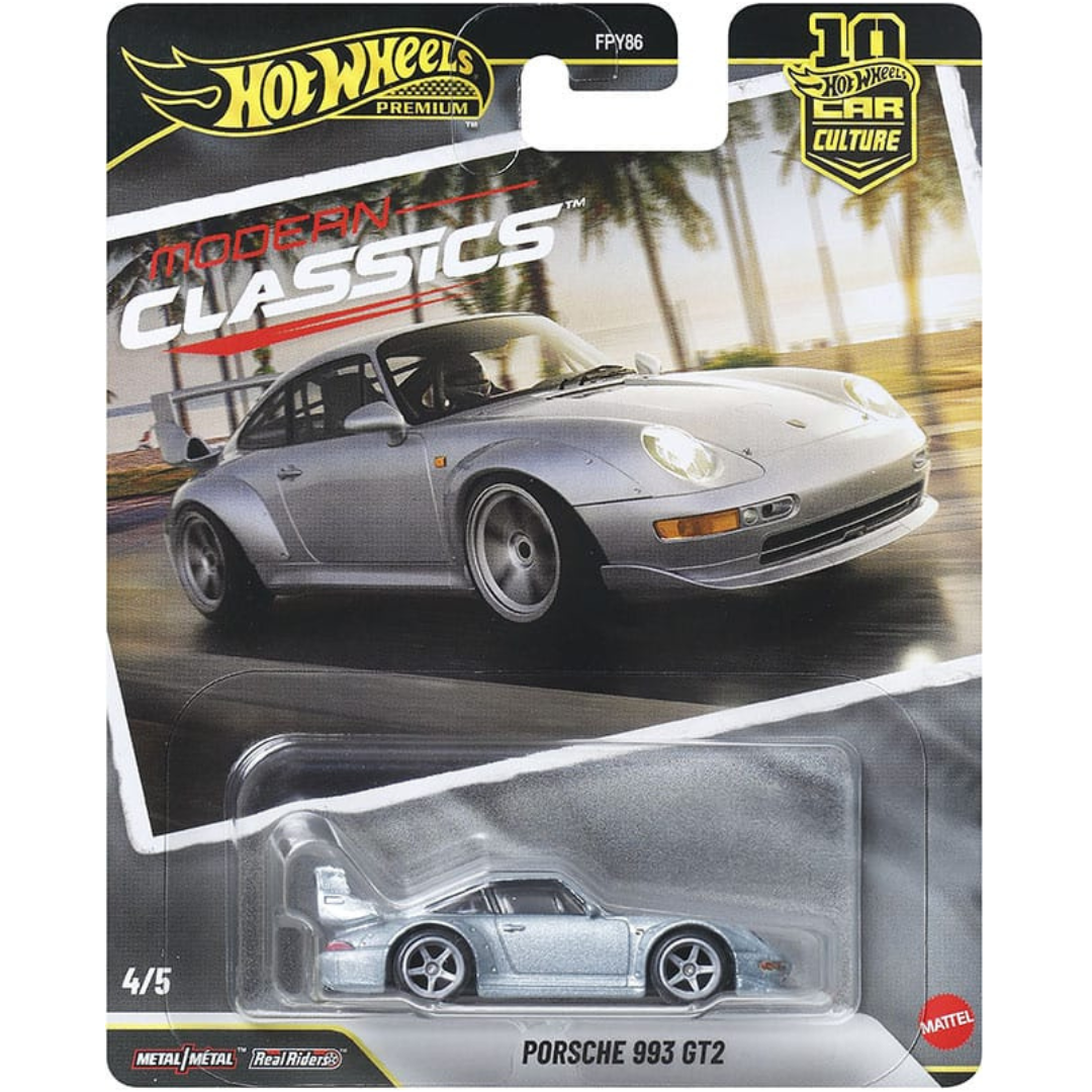 Hot Wheels Premium Porsche 993 GT2 Silver Modern Classic JKF16
