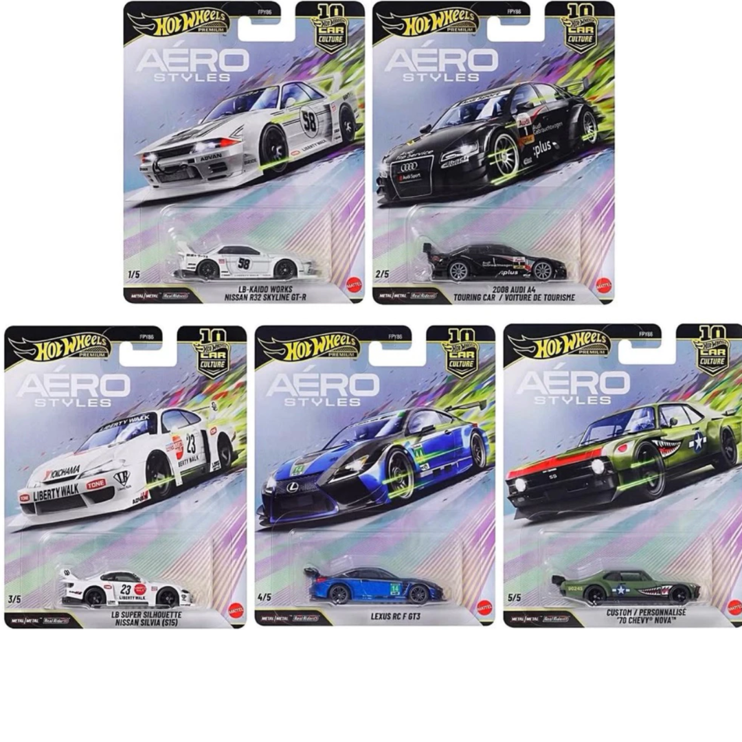 Hot Wheels Premium Aerostyles Serie Completa skyline a4 silvia lexus nova FPY86-976U