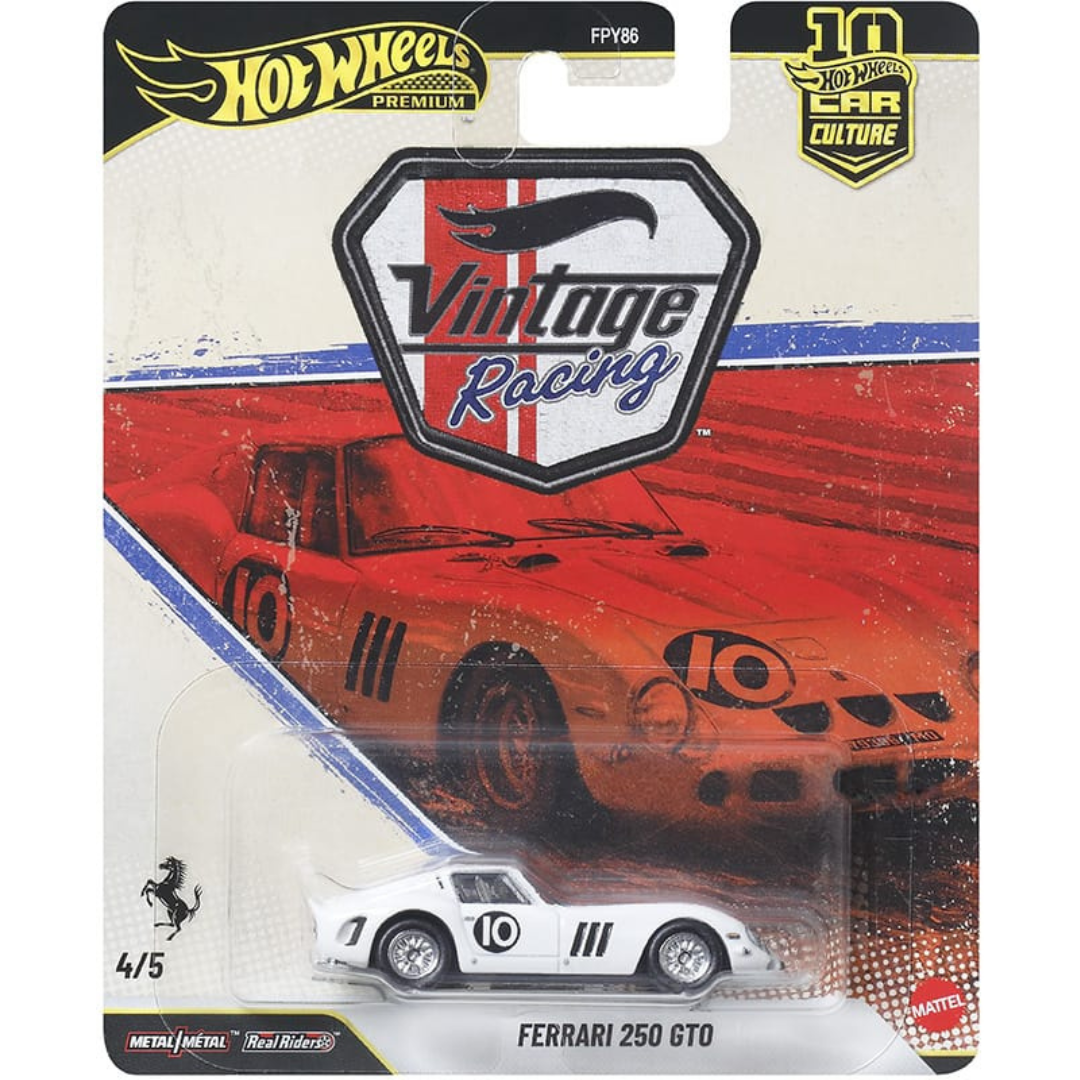 Hot Wheels Premium Ferrari 250 GTO Vintage Racing hwmvJKF25