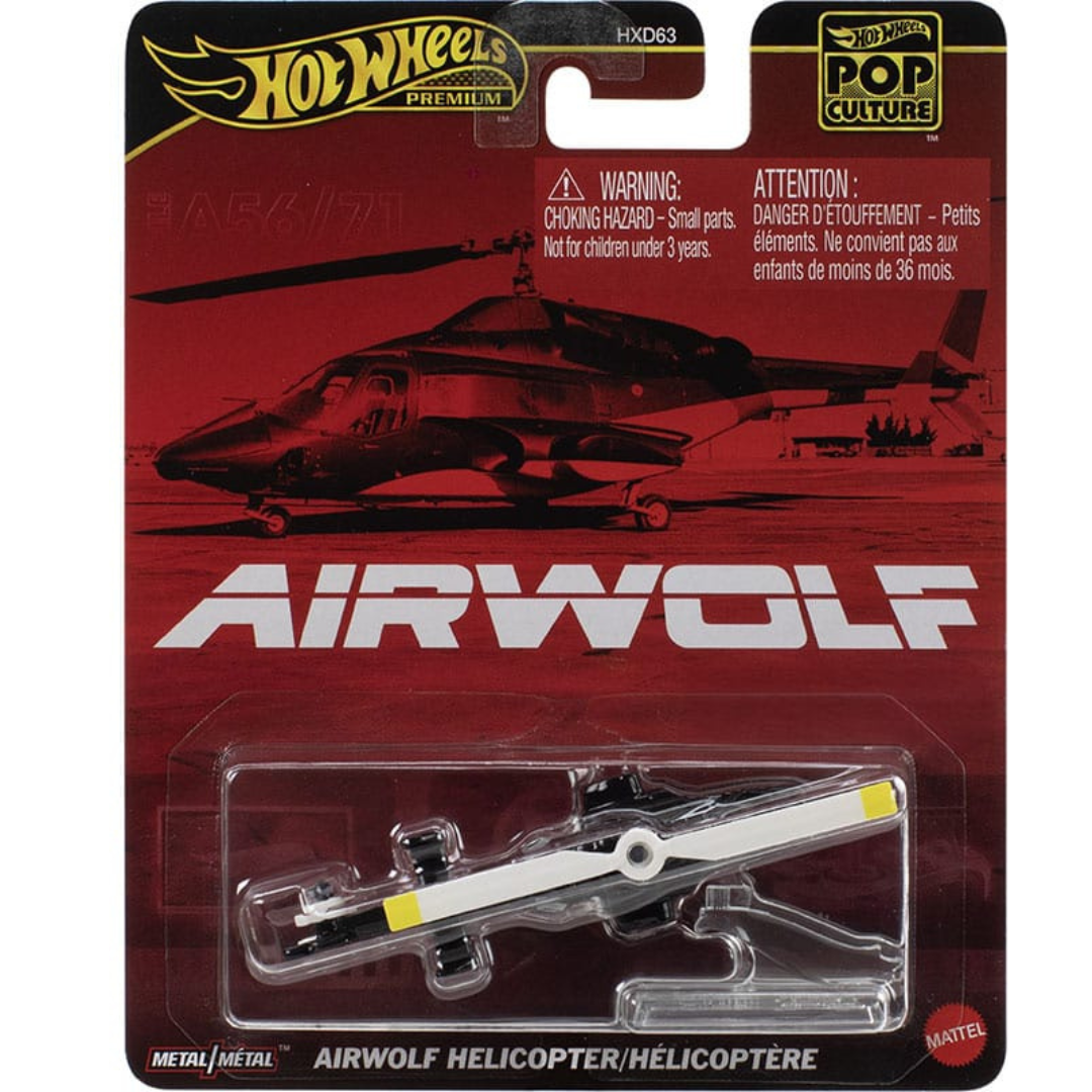 Hot Wheels Premium Airwolf Helicopter Pop Culture Entertainment HXD63-979Q