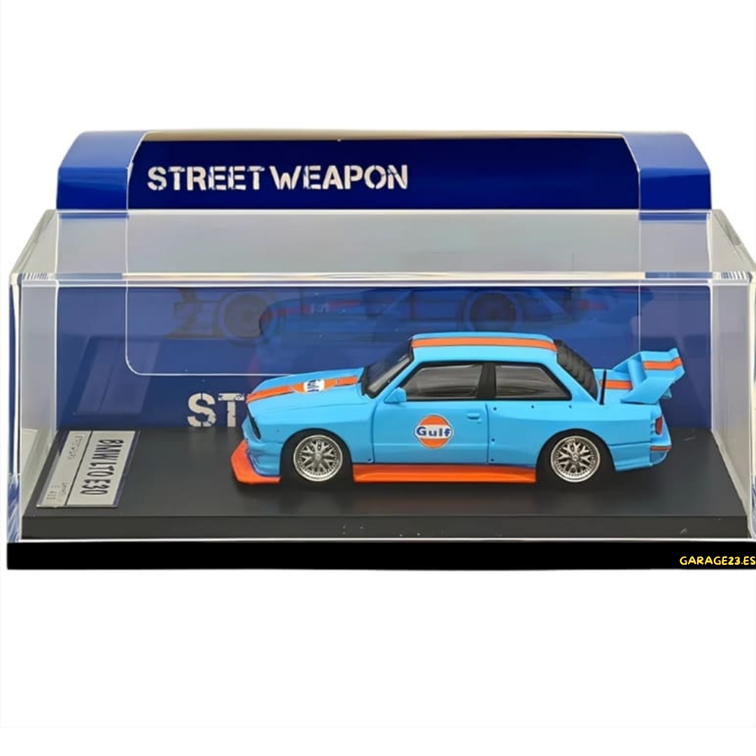 Street Weapon BMW E30 Gulf Azul/Naranja 1/64