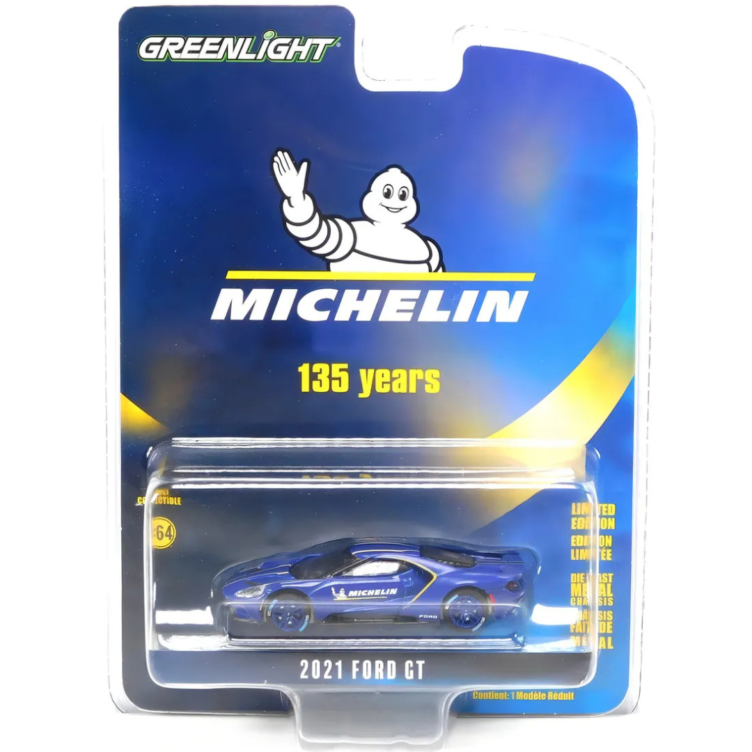 Greenlight Anniversary 2021 Ford Gt 135 Years Michelin 1/64 Color Azul Oscuro