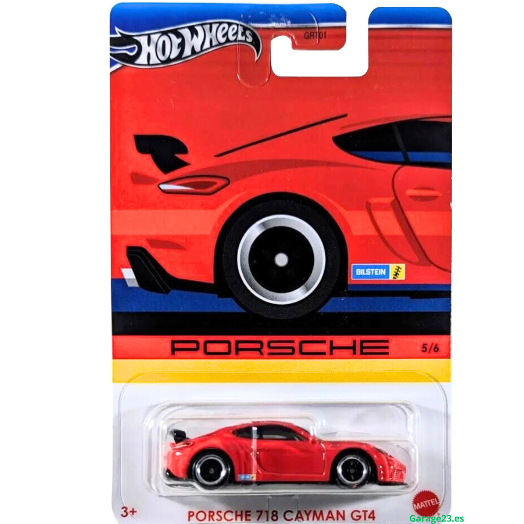 Hot Wheels Básico Serie Silver Porsche 718 Cayman GT4 Rojo