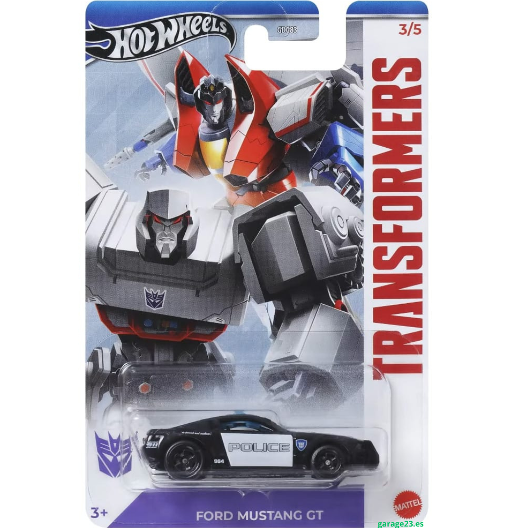 Hot Wheels Básico Serie Silver Transformers Ford Mustang GT Police 1.64