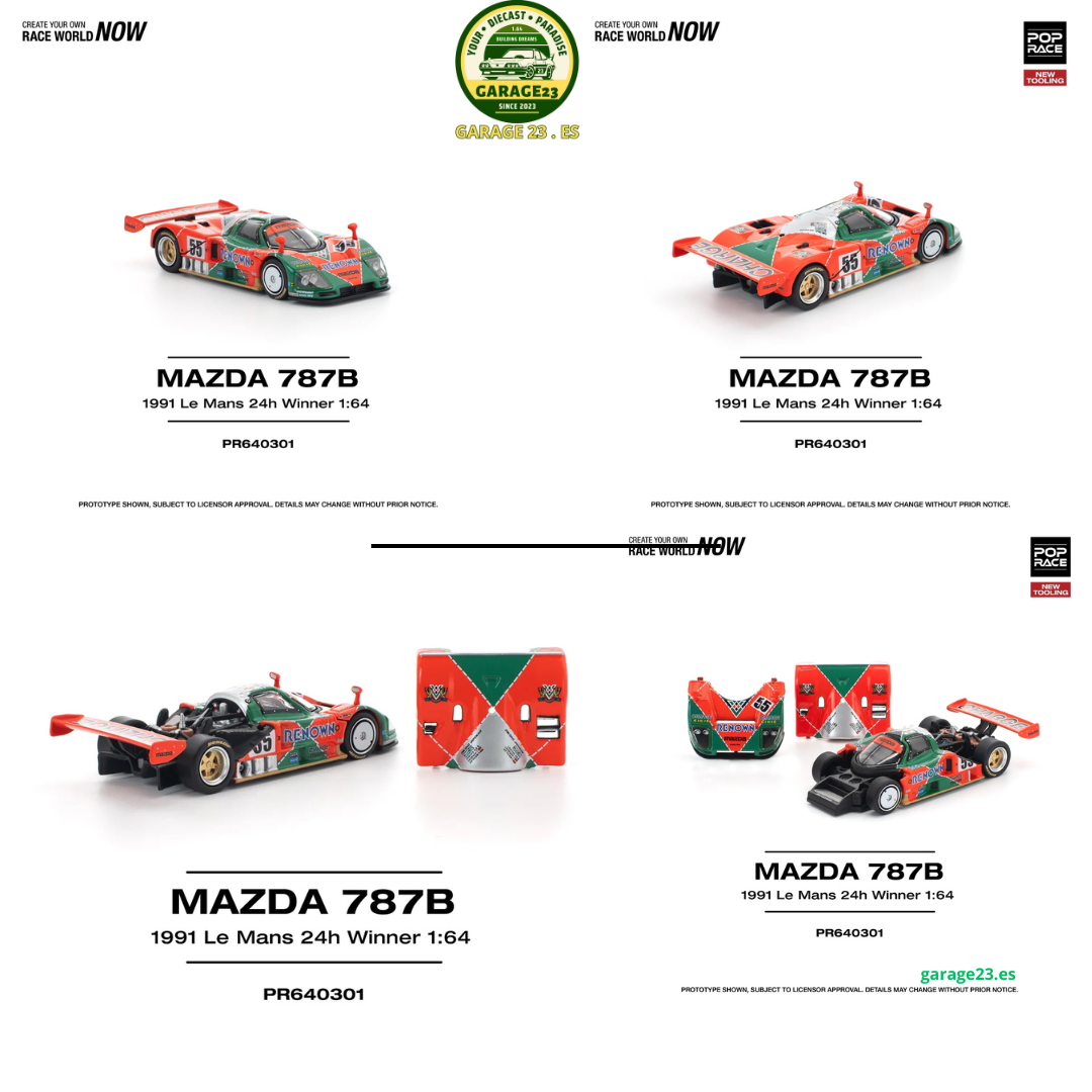 *** PREORDER *** LLEGADA APROX ULTIMO CUARTO DE 2025** PUEDE SUFRIR RETRASOS***POP RACE 1991 Mazda 787B Le Mans 24h Winner *DESMONTABLE PR640301 1.64