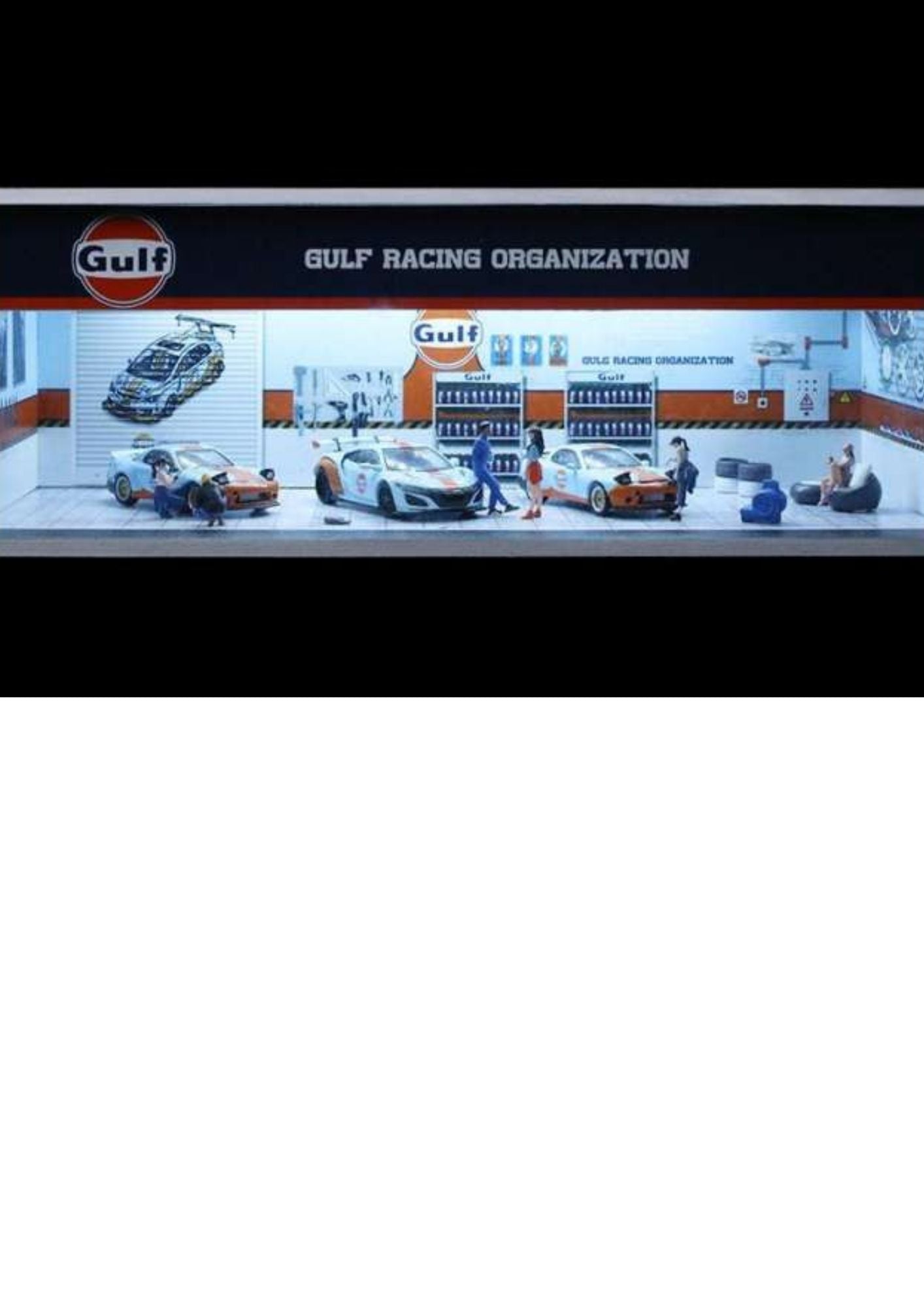 Black Box Diorama Garaje Parking Gulf Con Luz 1.64 MO914106