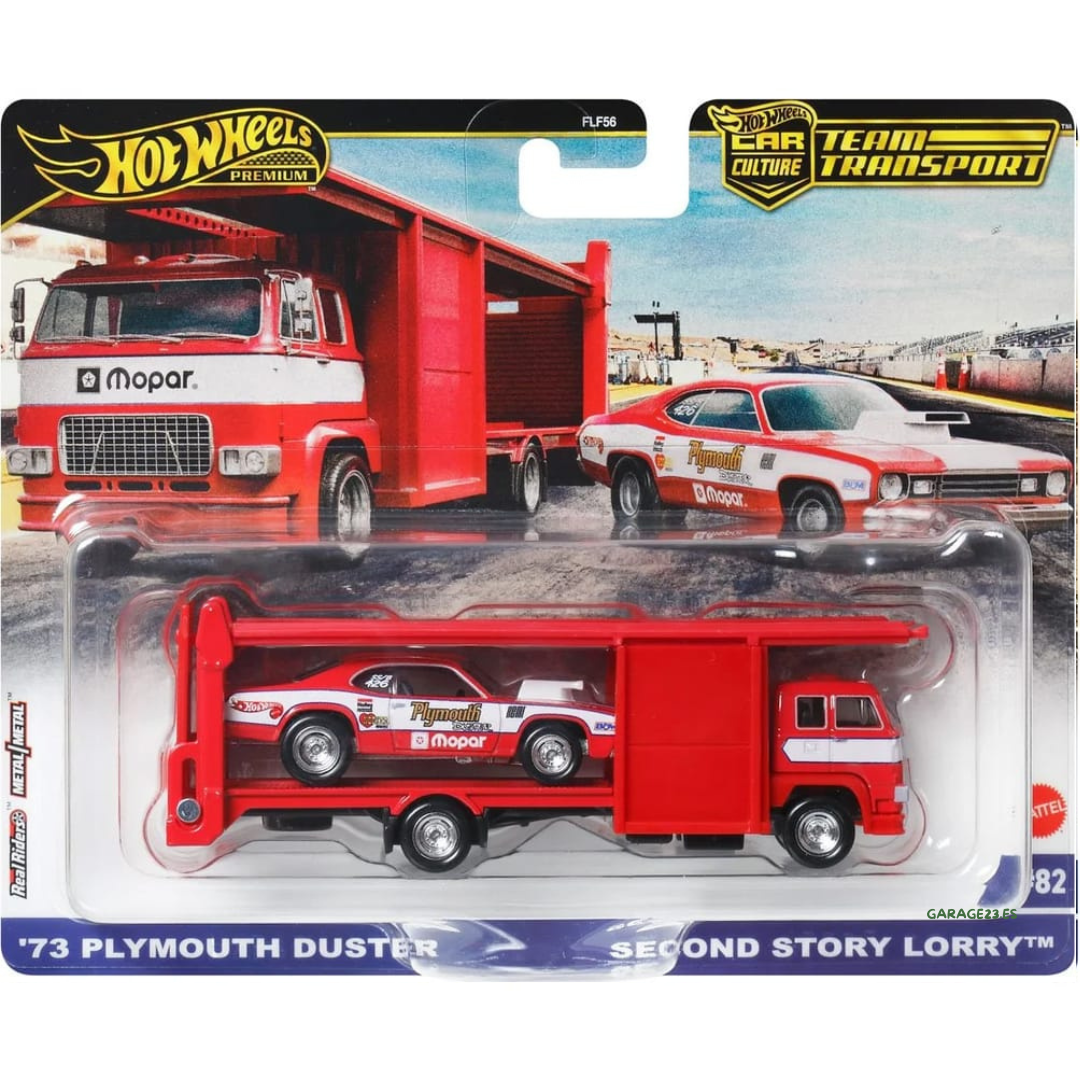 Hot Wheels Team Transport 1973 Plymouth Duster & Second Story Lorry # 82
