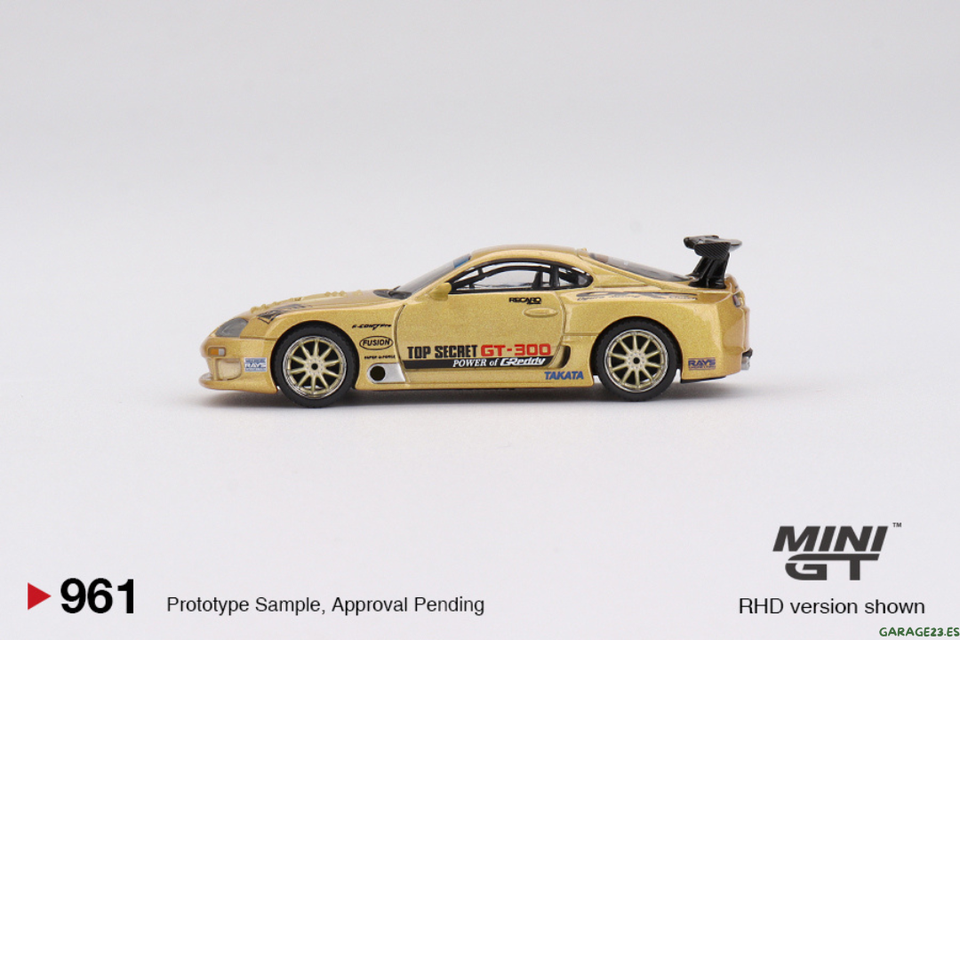 MINI GT Toyota Supra (A80) GT-300 Top Secret Oro Top Secret # 961