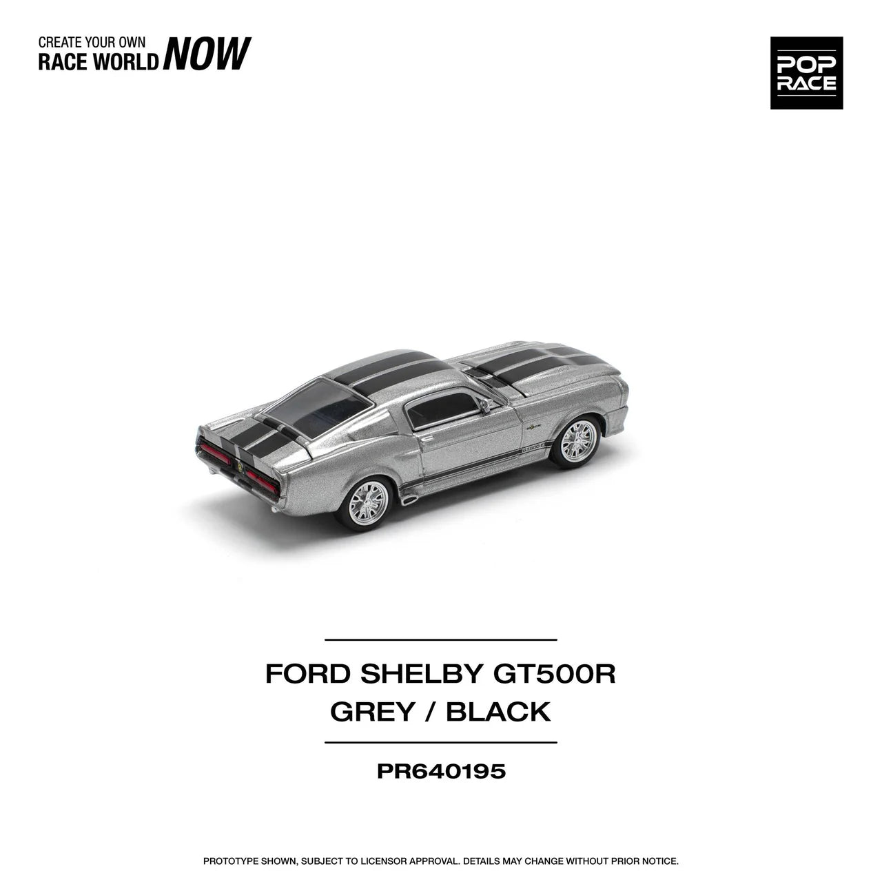 POP RACE 967 Shelby Mustang GT500 - GRIS/NEGRO 1/64