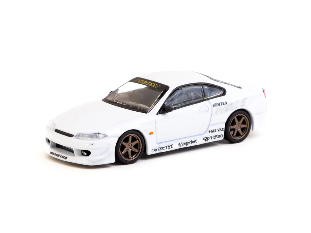 *Version Blister* Tarmac Works Nissan Silvia S15 VERTEX blanco metalizado, escala 1/64, Tarmac Works - EDICIÓN ESPECIAL LAMLEY - GLOBAL64