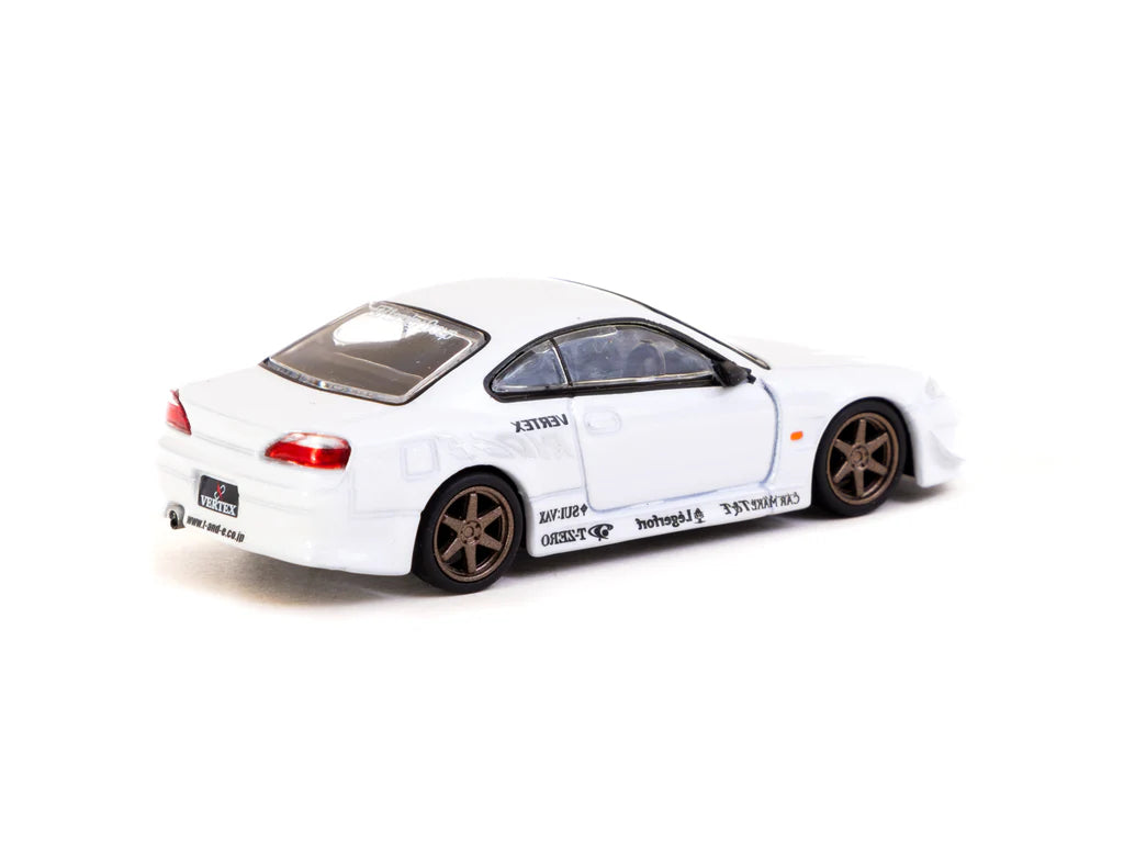 *Version Blister* Tarmac Works Nissan Silvia S15 VERTEX blanco metalizado, escala 1/64, Tarmac Works - EDICIÓN ESPECIAL LAMLEY - GLOBAL64