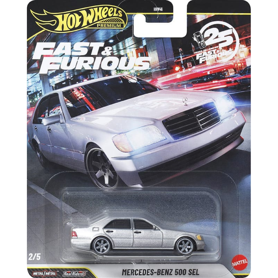 Hot Wheels Premium Mercedes Benz 500 SEL 25º Aniversario Fast And Furious HNW46-979N