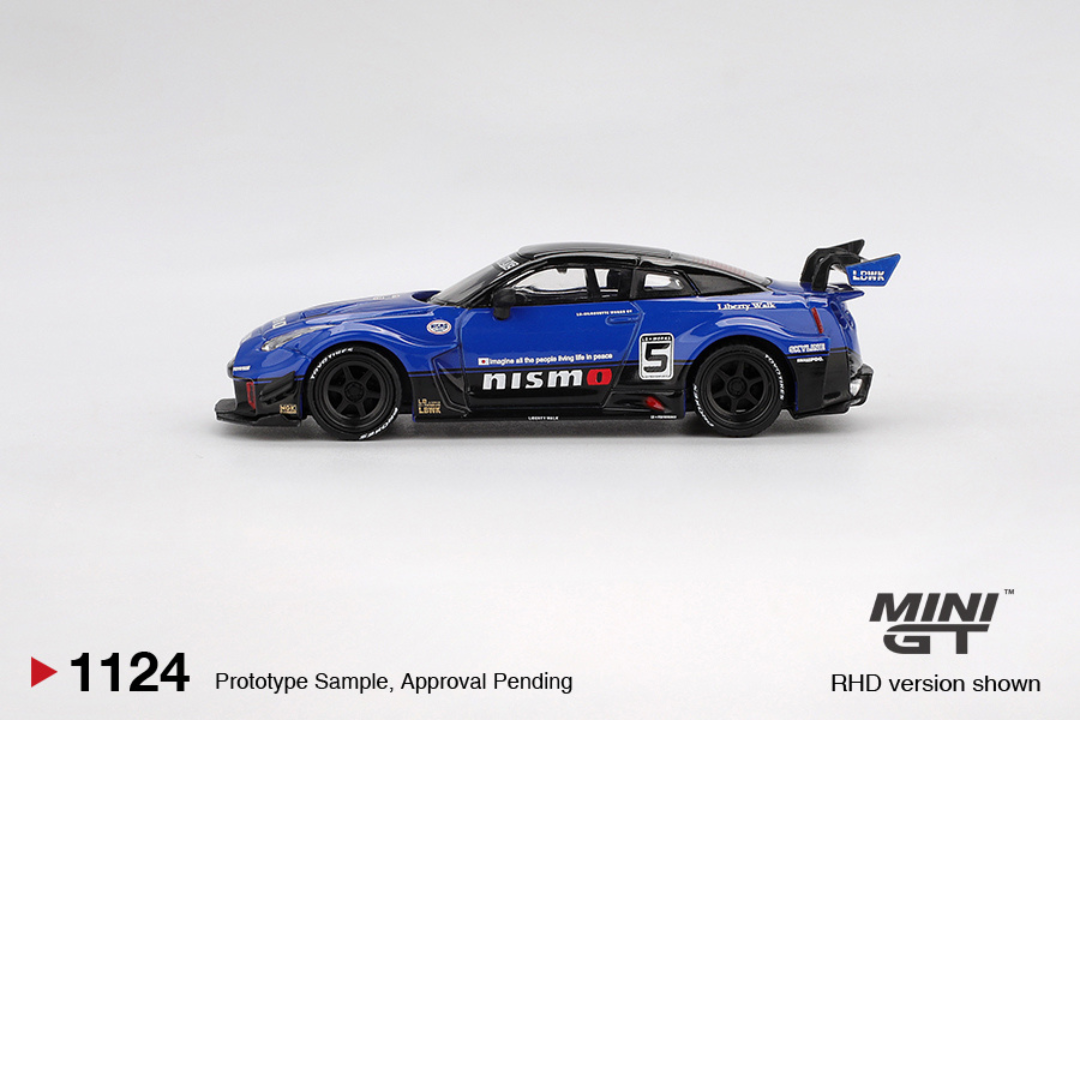 MINI GT NISSAN GTR R35 LB SILHOUETTE WORKS GT BLUE 2025 # 1124