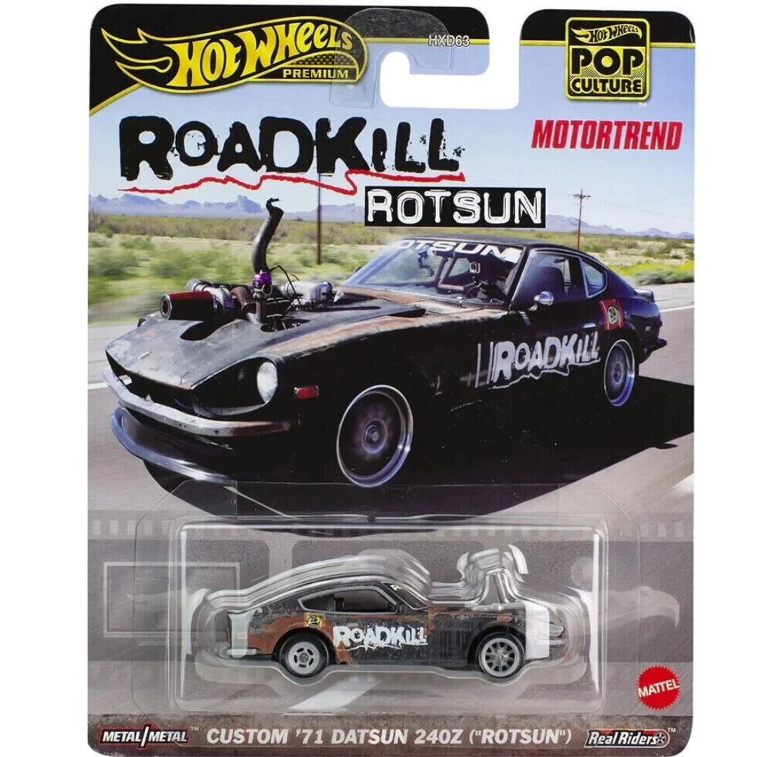 %%% Hot Wheels Premium Datsun 2040z (Rotsun) Custom `71 Pop Culture MotorTrend Roadkill HKC37