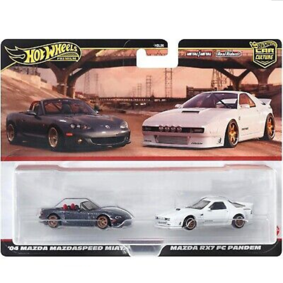 Hot Wheels Premium Pack 2 Duo 04 MAZDA MAZDASPEED MIATA RX7 FC PANDEM