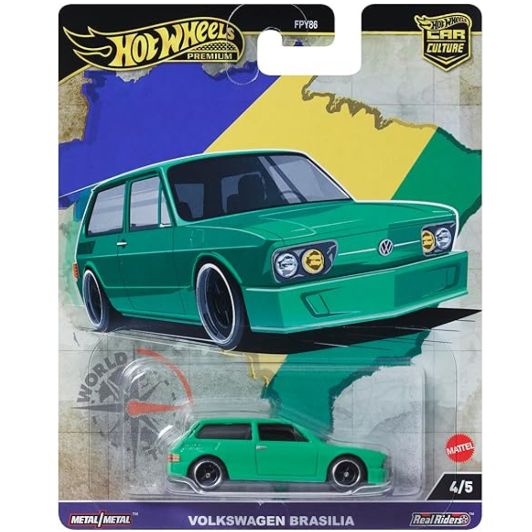 %%% Hot Wheels Premium Volkswagen Brasilia World Tour Car Culture