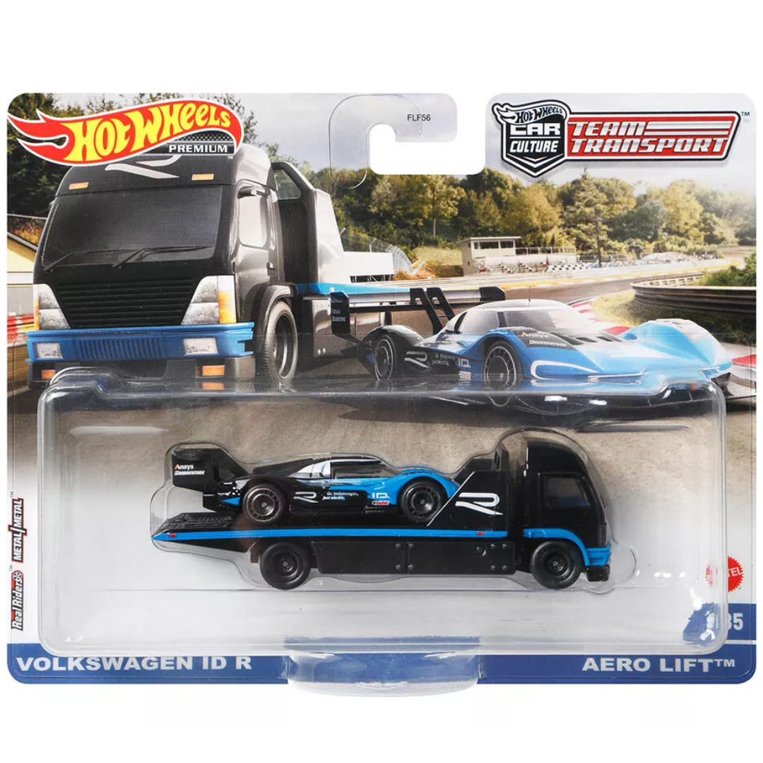 Hot Wheels Premium Team Transport Volkswagen ID R + Aero Lift T#35 VW 1:64