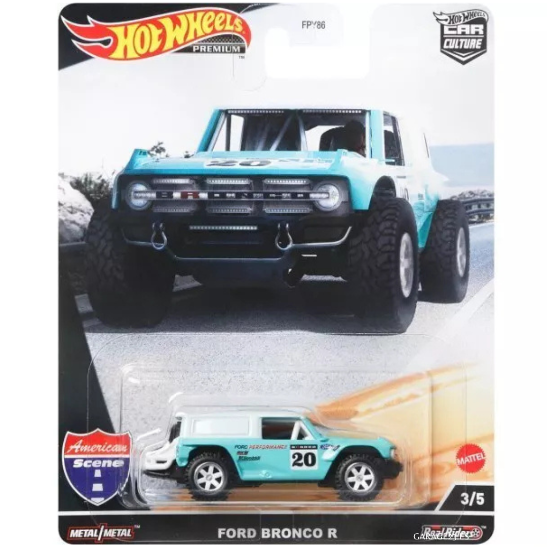 Hot Wheels Premium Ford Bronco American Scene Turquesa
