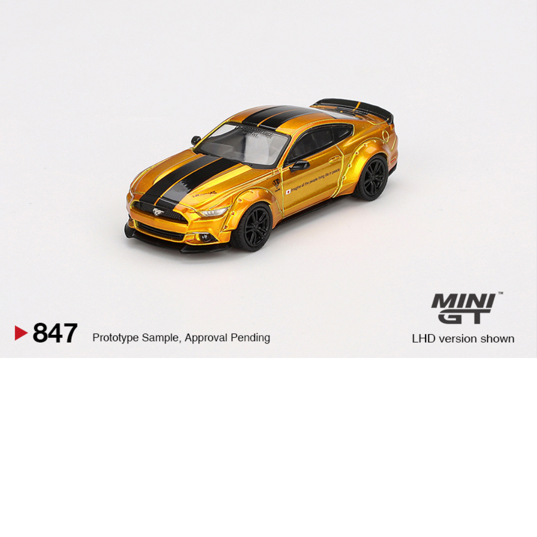 Minigt FORD MUSTANG LB-WORKS LBWK GOLD 2017 # 847 Color Oro 1.64