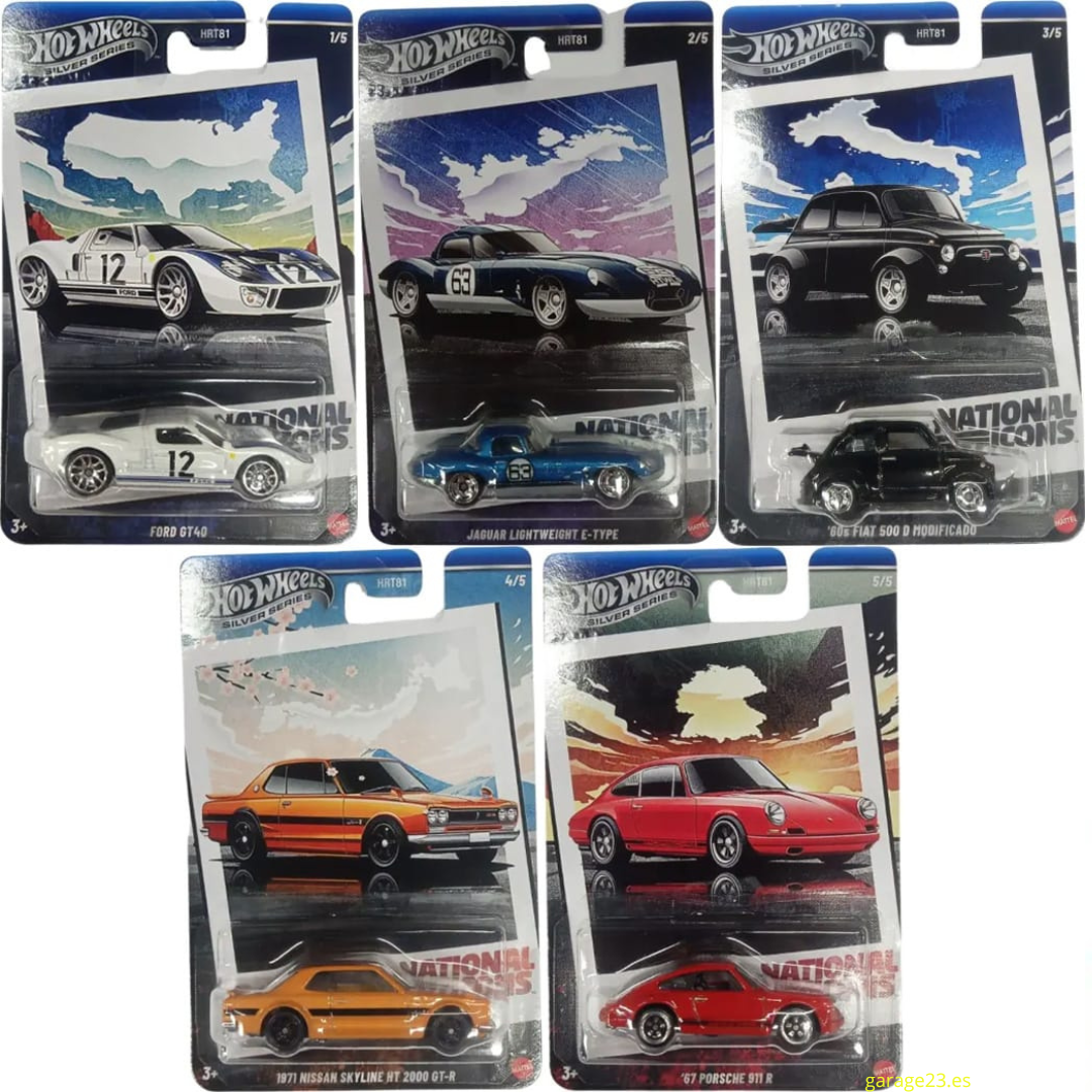 Hot Wheels Silver Series Básicos Serie Completa National Icons HRT81-979G