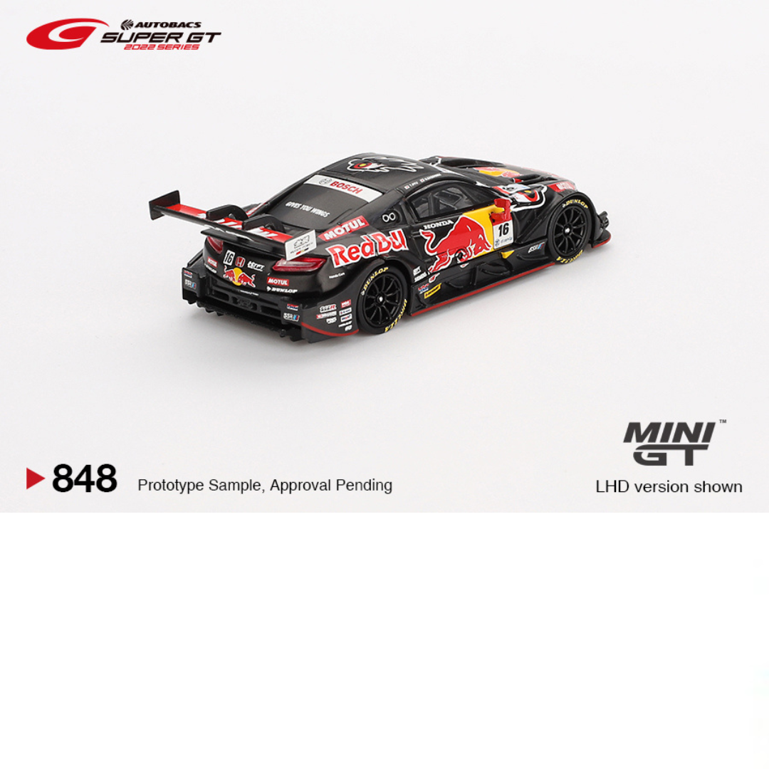 SUPER MINI GT *VERSION BLISTER* Honda NSX REDBULL GT "TYPE S" GT500 #16 MOTUL MUGEN NSX-GT EQUIPO Red Bull MUGEN SERIE SUPER GT 2022 # 848