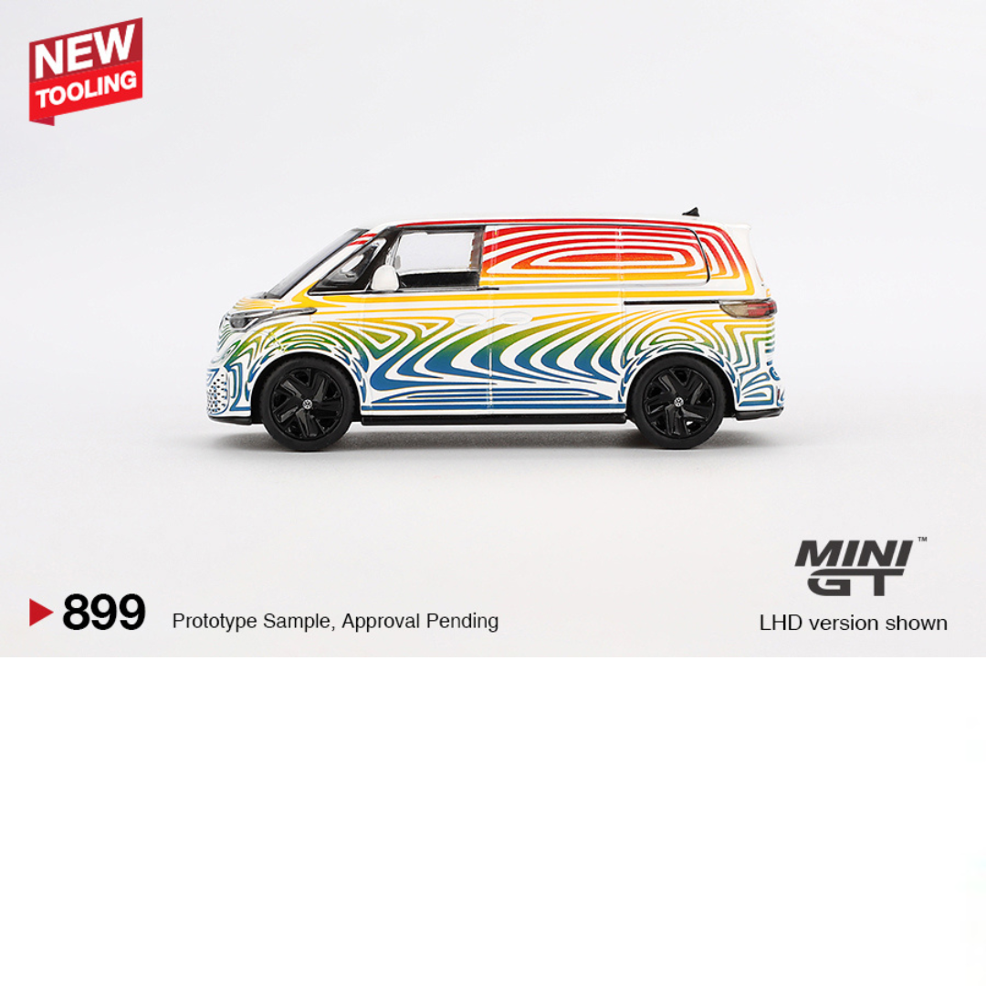 %%% MINI GT VOLKSWAGEN ID.BUZZ PROTOTYPE RAINBOW 2022 PROTOTIPO REAL DE VW # 899
