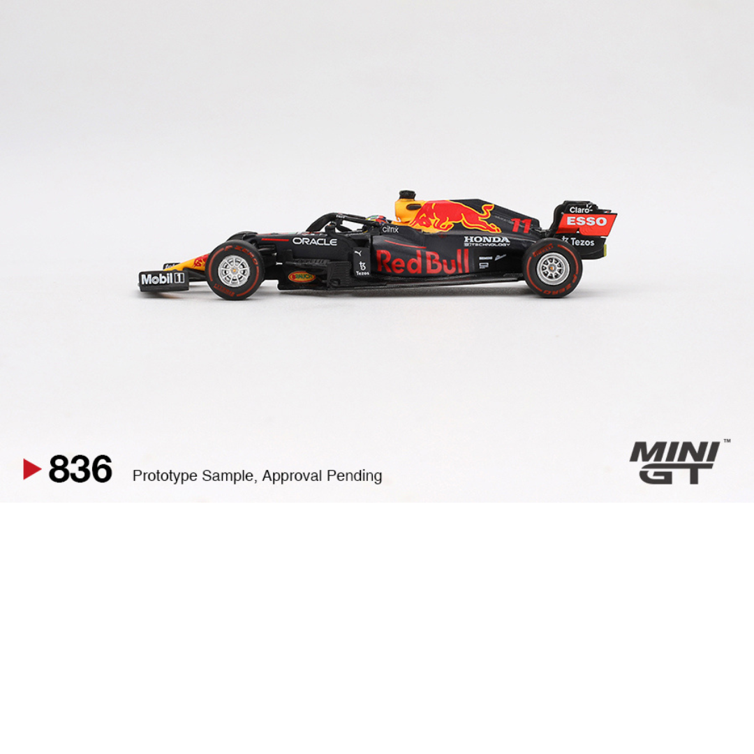 MINI GT Red Bull RB16B #11 Sergio Perez Ganador del Gran Premio de Azerbaiyán 2021 # 836