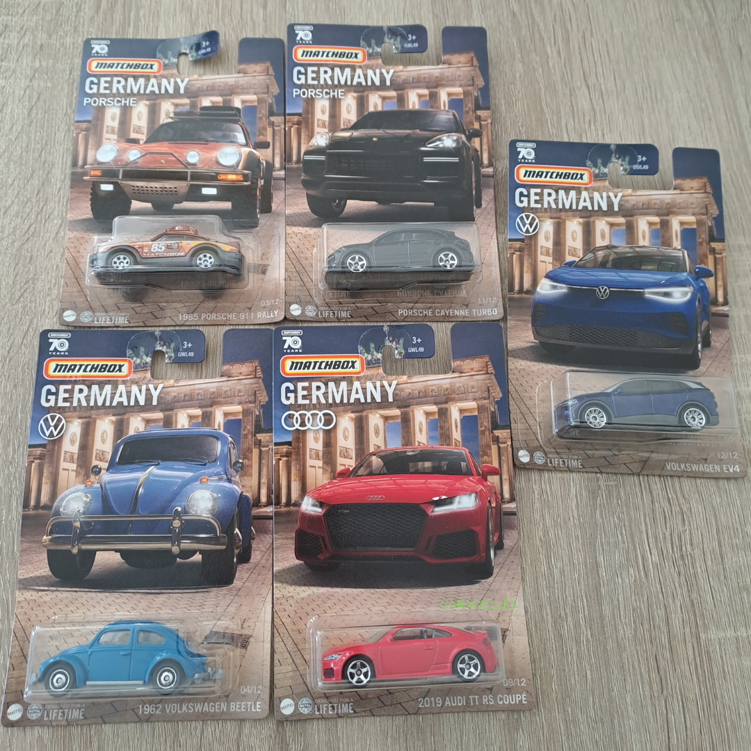 Pack 5 Matchbox Best of Germany series ¨METAL¨ VW - PORSCHE - AUDI  REF 49-979E