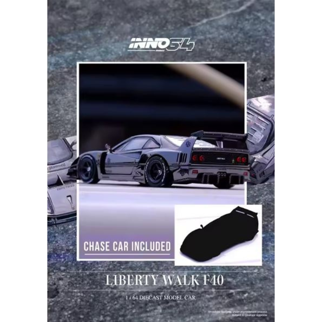 Inno64 Ferrari F40 Negro Cromado LBWK 1.64